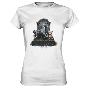 Verwittertes Karussellpferd und Plüschbär - Grabstein im Verfall - Ladies Premium Shirt | Lady - Shirts | Dark Shadows Arts
