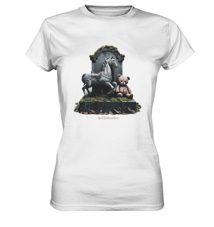Verwittertes Karussellpferd und Plüschbär - Grabstein im Verfall - Ladies Premium Shirt | Lady - Shirts | Dark Shadows Arts