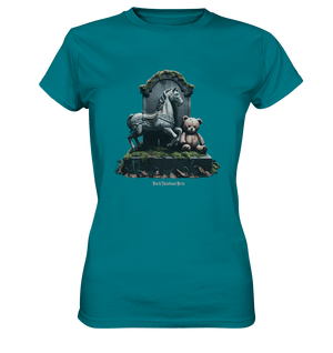 Verwittertes Karussellpferd und Plüschbär - Grabstein im Verfall - Ladies Premium Shirt | Lady - Shirts | Dark Shadows Arts