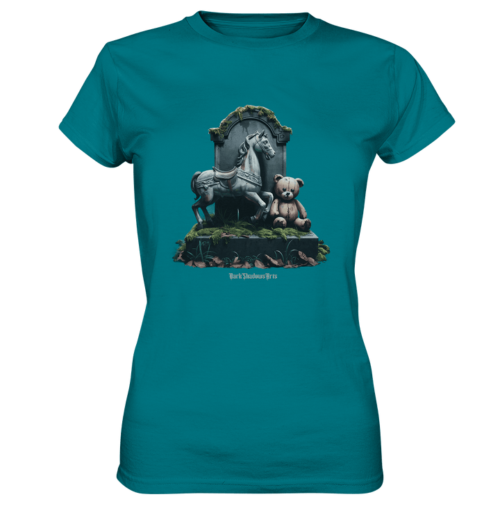 Verwittertes Karussellpferd und Plüschbär - Grabstein im Verfall - Ladies Premium Shirt | Lady - Shirts | Dark Shadows Arts