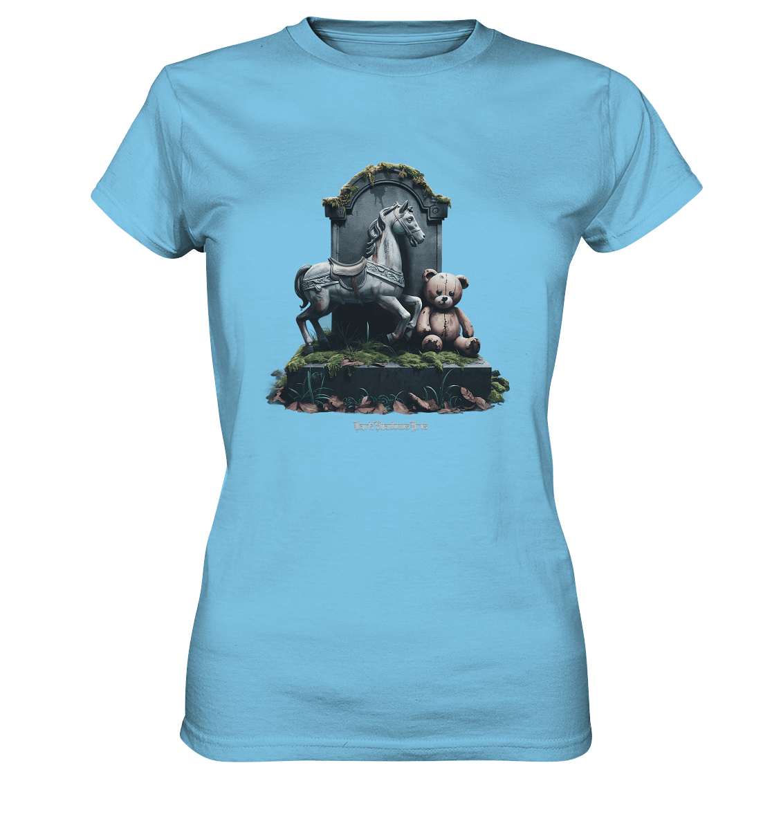 Verwittertes Karussellpferd und Plüschbär - Grabstein im Verfall - Ladies Premium Shirt | Lady - Shirts | Dark Shadows Arts