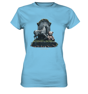 Verwittertes Karussellpferd und Plüschbär - Grabstein im Verfall - Ladies Premium Shirt | Lady - Shirts | Dark Shadows Arts