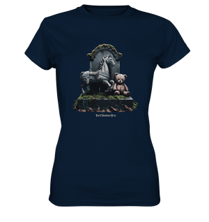 Verwittertes Karussellpferd und Plüschbär - Grabstein im Verfall - Ladies Premium Shirt | Lady - Shirts | Dark Shadows Arts