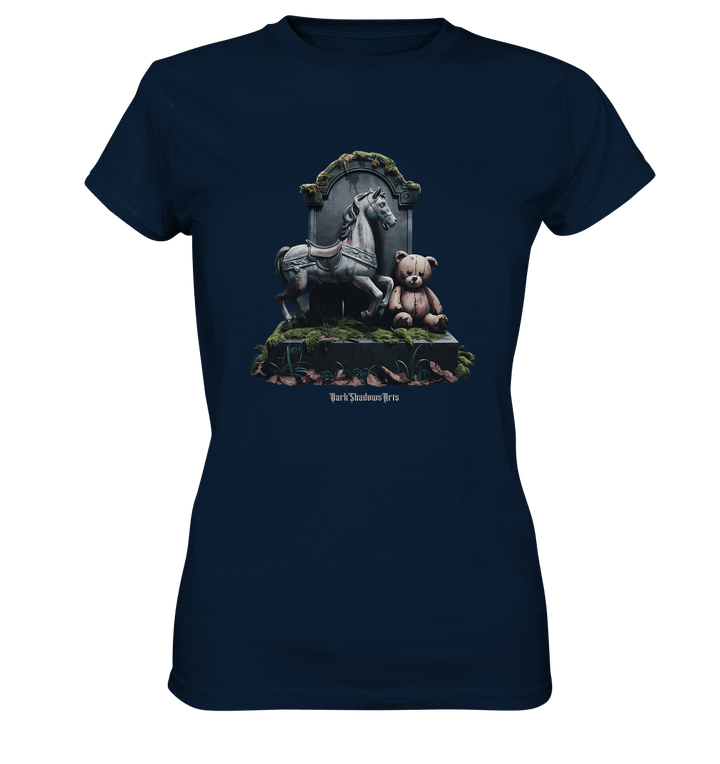 Verwittertes Karussellpferd und Plüschbär - Grabstein im Verfall - Ladies Premium Shirt | Lady - Shirts | Dark Shadows Arts