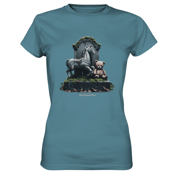 Verwittertes Karussellpferd und Plüschbär - Grabstein im Verfall - Ladies Premium Shirt | Lady - Shirts | Dark Shadows Arts