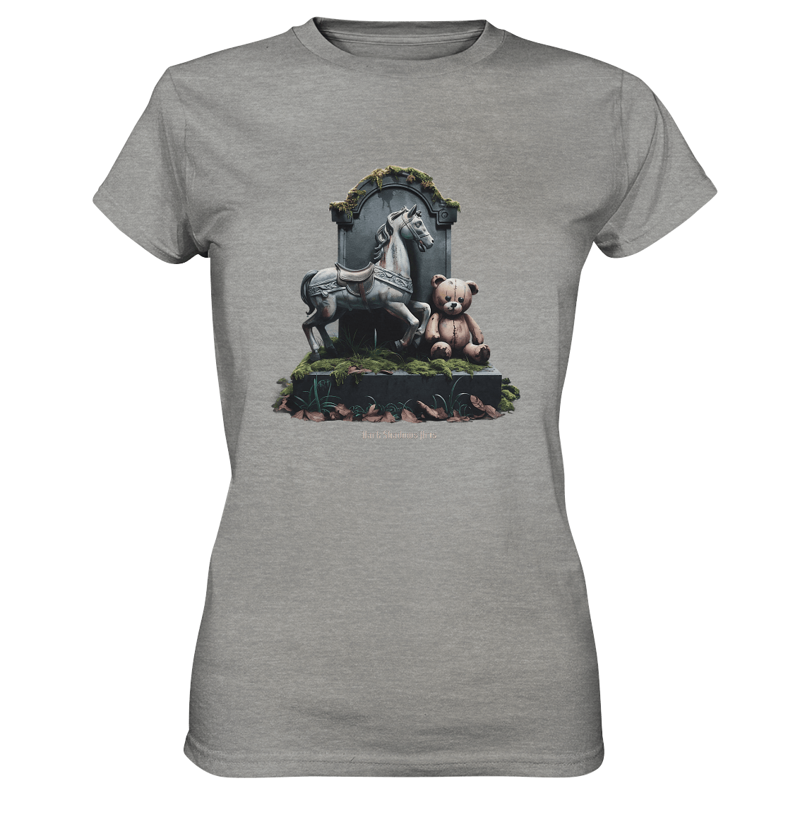 Verwittertes Karussellpferd und Plüschbär - Grabstein im Verfall - Ladies Premium Shirt | Lady - Shirts | Dark Shadows Arts
