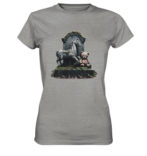 Verwittertes Karussellpferd und Plüschbär - Grabstein im Verfall - Ladies Premium Shirt | Lady - Shirts | Dark Shadows Arts
