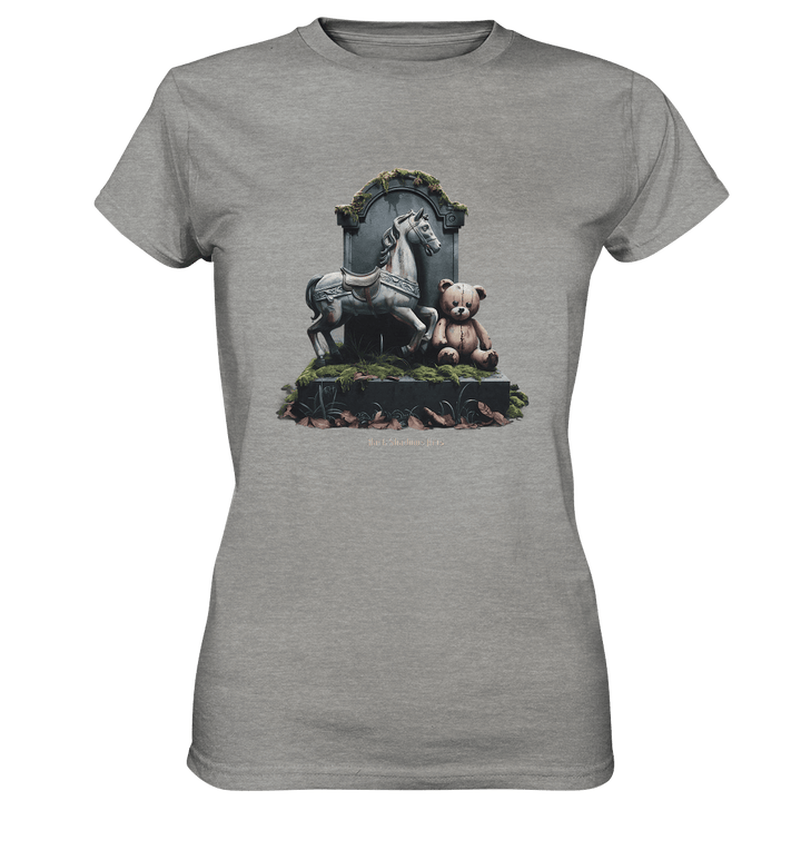 Verwittertes Karussellpferd und Plüschbär - Grabstein im Verfall - Ladies Premium Shirt | Lady - Shirts | Dark Shadows Arts
