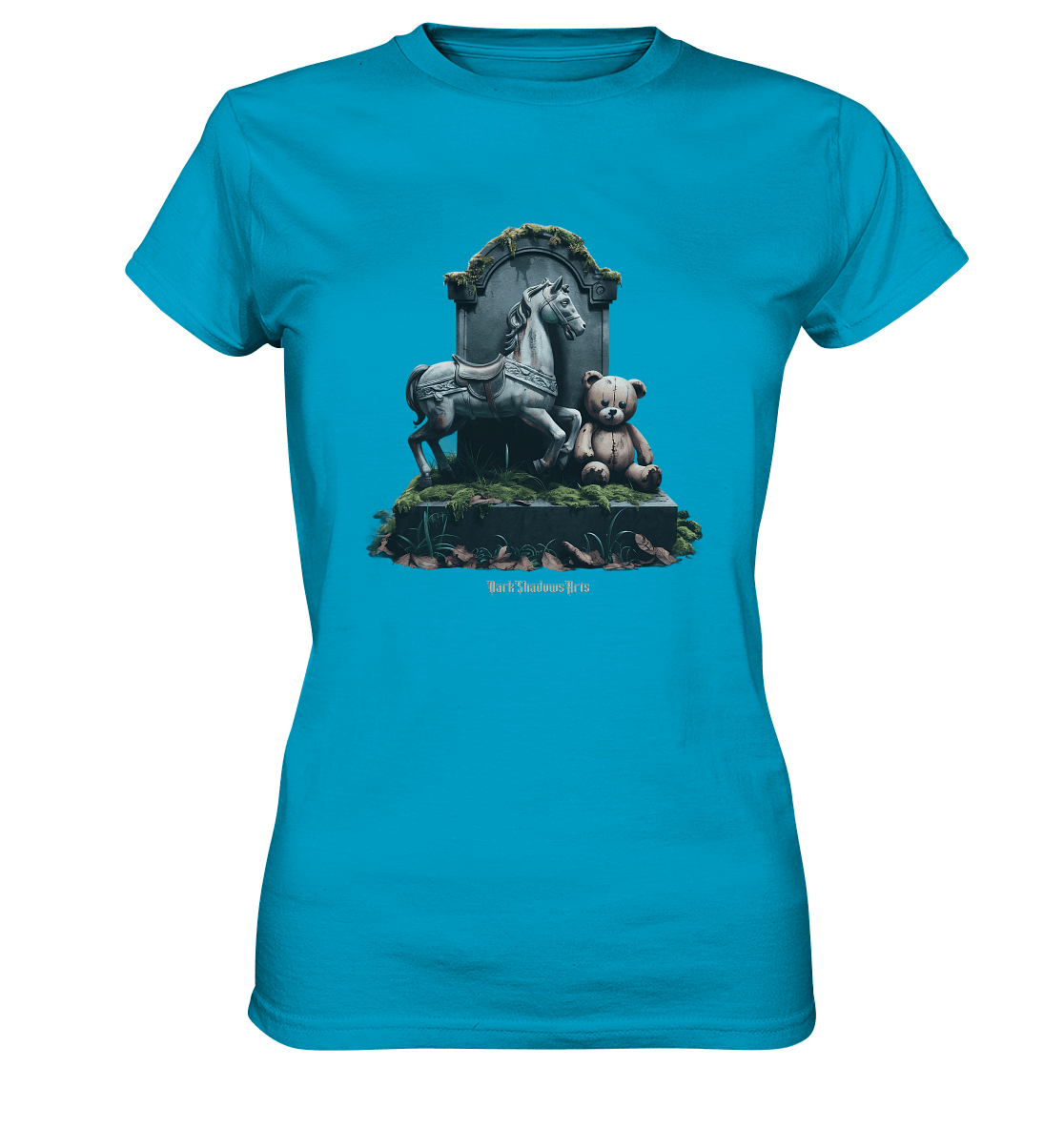 Verwittertes Karussellpferd und Plüschbär - Grabstein im Verfall - Ladies Premium Shirt | Lady - Shirts | Dark Shadows Arts
