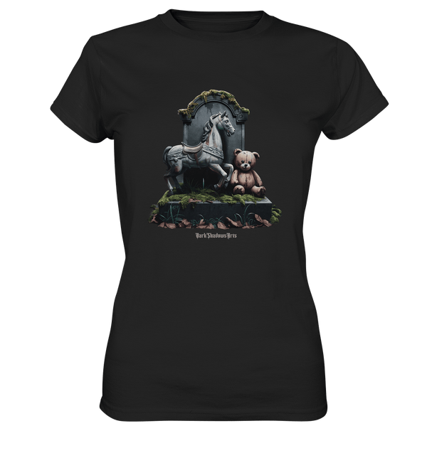 Verwittertes Karussellpferd und Plüschbär - Grabstein im Verfall - Ladies Premium Shirt | Lady - Shirts | Dark Shadows Arts