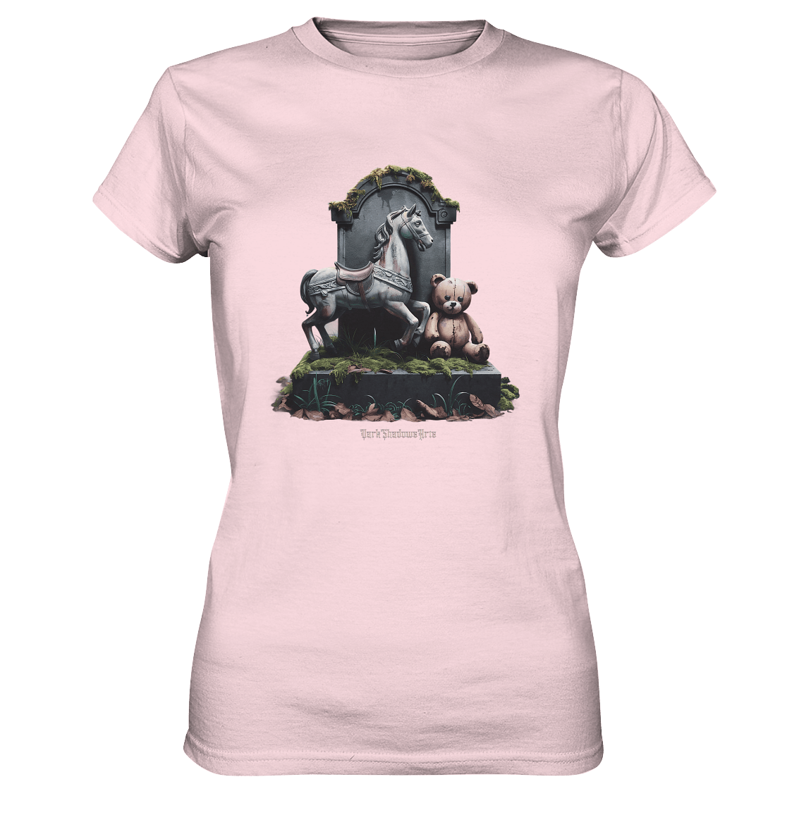 Verwittertes Karussellpferd und Plüschbär - Grabstein im Verfall - Ladies Premium Shirt | Lady - Shirts | Dark Shadows Arts