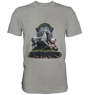 Verwittertes Karussellpferd und Plüschbär - Grabstein im Verfall - Premium Shirt | Unisex - Shirts | Dark Shadows Arts