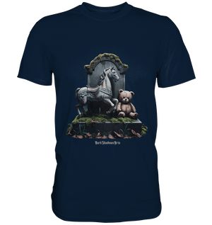Verwittertes Karussellpferd und Plüschbär - Grabstein im Verfall - Premium Shirt | Unisex - Shirts | Dark Shadows Arts