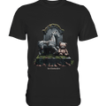 Verwittertes Karussellpferd und Plüschbär - Grabstein im Verfall - Premium Shirt | Unisex - Shirts | Dark Shadows Arts