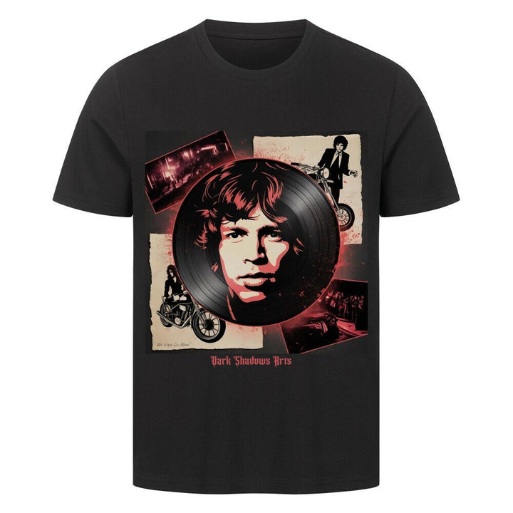 Vinyl - Geister & Rock - Rebellion – Retro Shadows Collage - HigherBlanks Premium T-Shirt | T-Shirt | Dark Shadows Arts