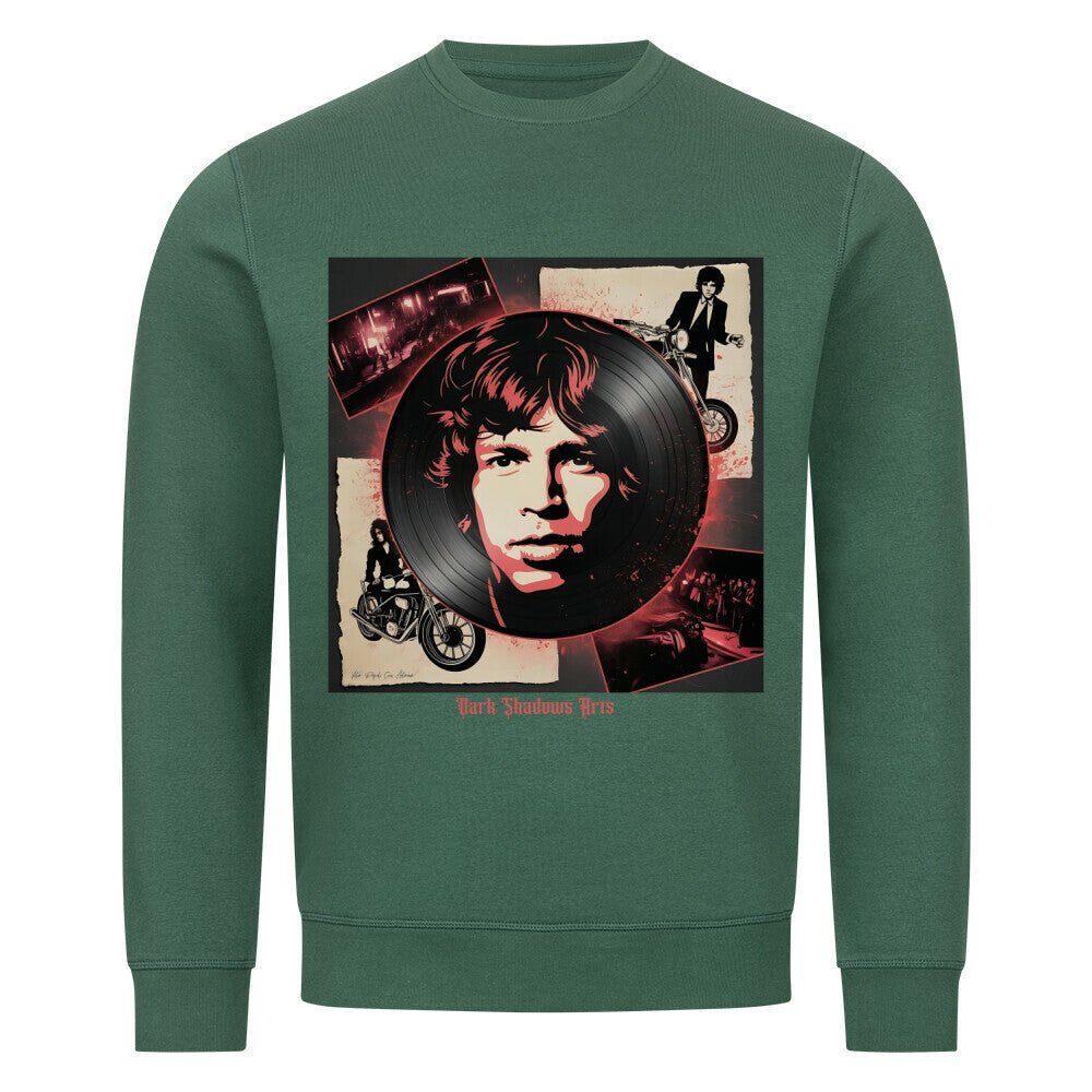 Vinyl - Geister & Rock - Rebellion – Retro Shadows Collage - Premium Organic Sweatshirt | Sweatshirt | Dark Shadows Arts