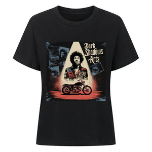 Vinyl Rebellion – Schatten der Rockzeit - Premium Organic Shirt Women | T-Shirt | Dark Shadows Arts