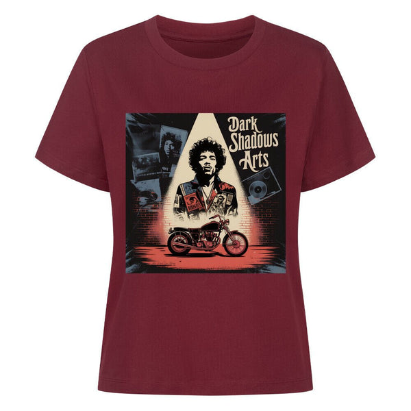 Vinyl Rebellion – Schatten der Rockzeit - Premium Organic Shirt Women | T-Shirt | Dark Shadows Arts