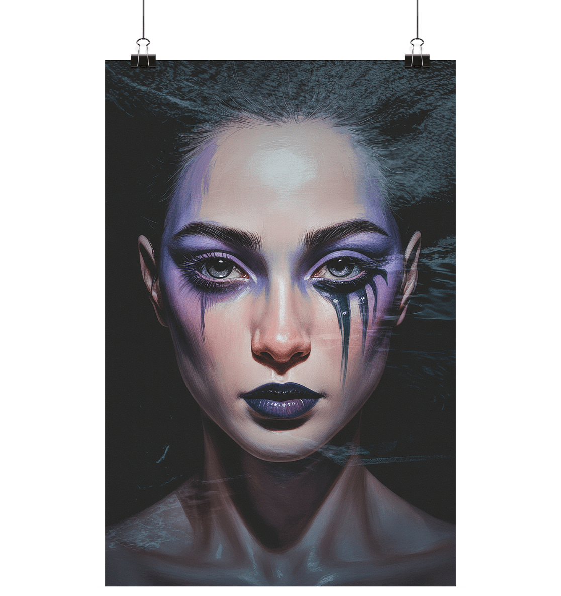 Violet Tears - Die mystische Schönheit im Schattenlicht - Poster Din A1 (hoch) | Wall Art | Dark Shadows Arts