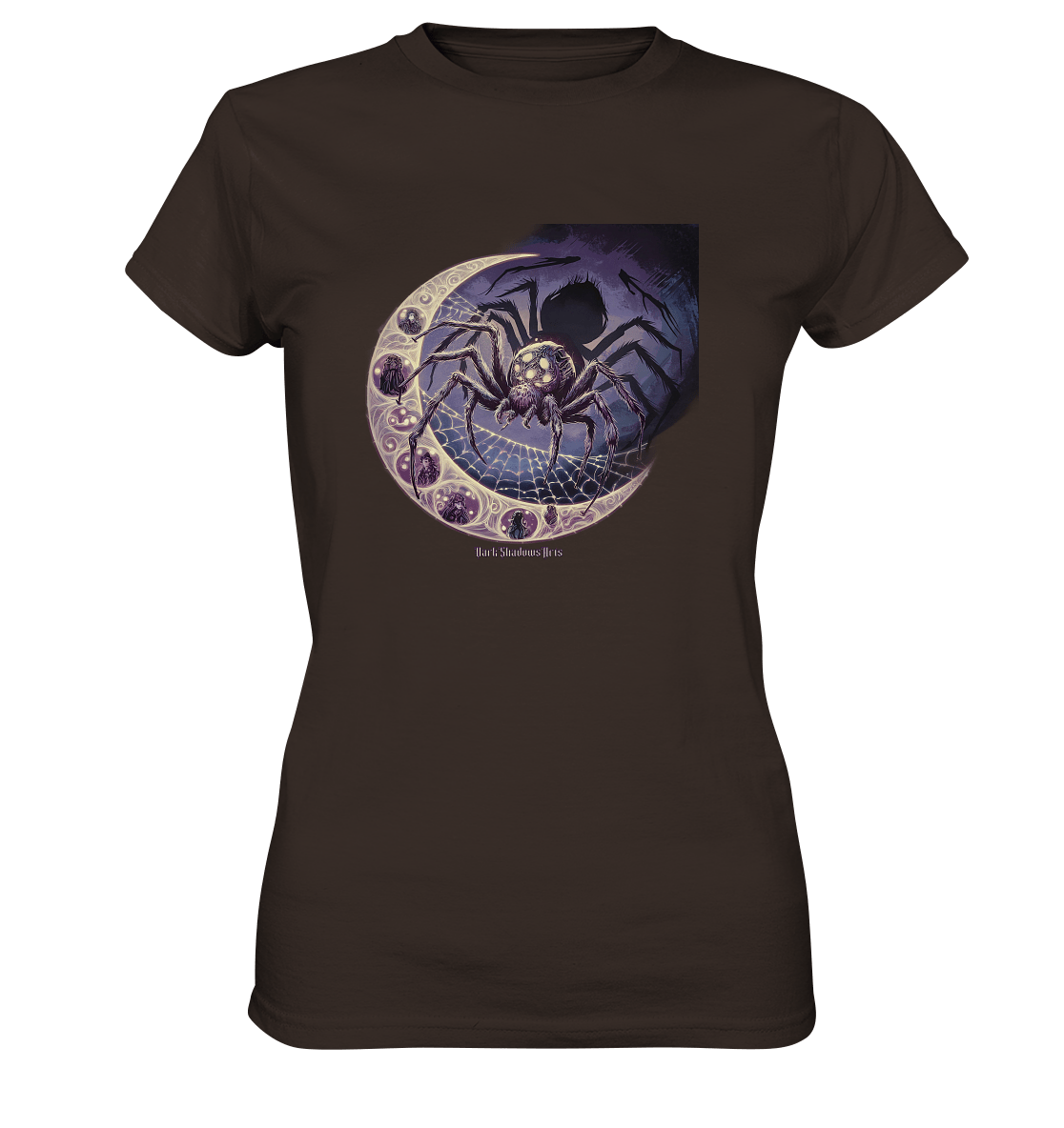 Web of Deception - A Dark and Magical Scene of a Spider - Ladies Premium Shirt | Lady - Shirts | Dark Shadows Arts