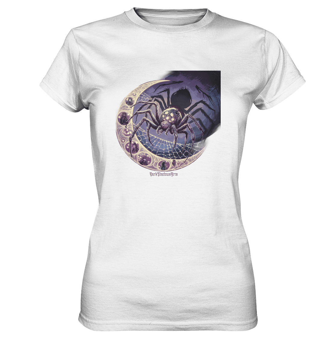 Web of Deception - A Dark and Magical Scene of a Spider - Ladies Premium Shirt | Lady - Shirts | Dark Shadows Arts