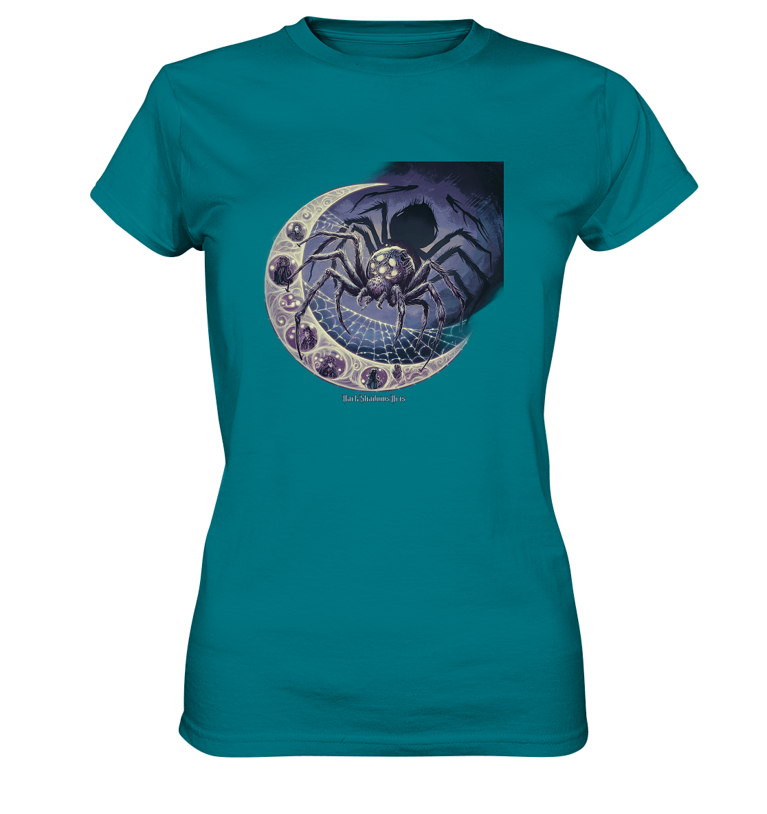 Web of Deception - A Dark and Magical Scene of a Spider - Ladies Premium Shirt | Lady - Shirts | Dark Shadows Arts