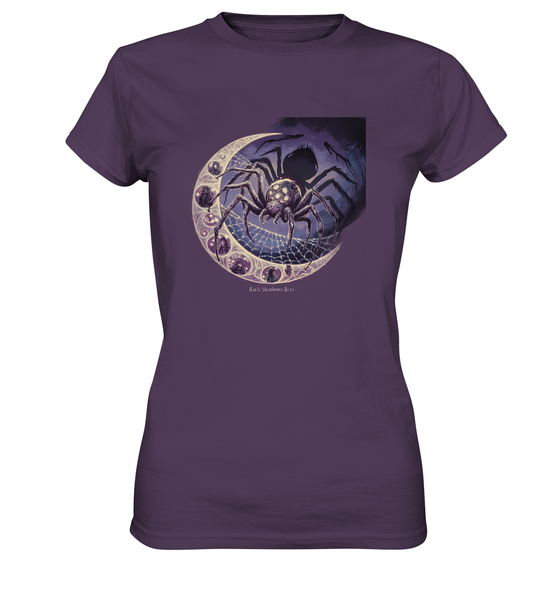 Web of Deception - A Dark and Magical Scene of a Spider - Ladies Premium Shirt | Lady - Shirts | Dark Shadows Arts