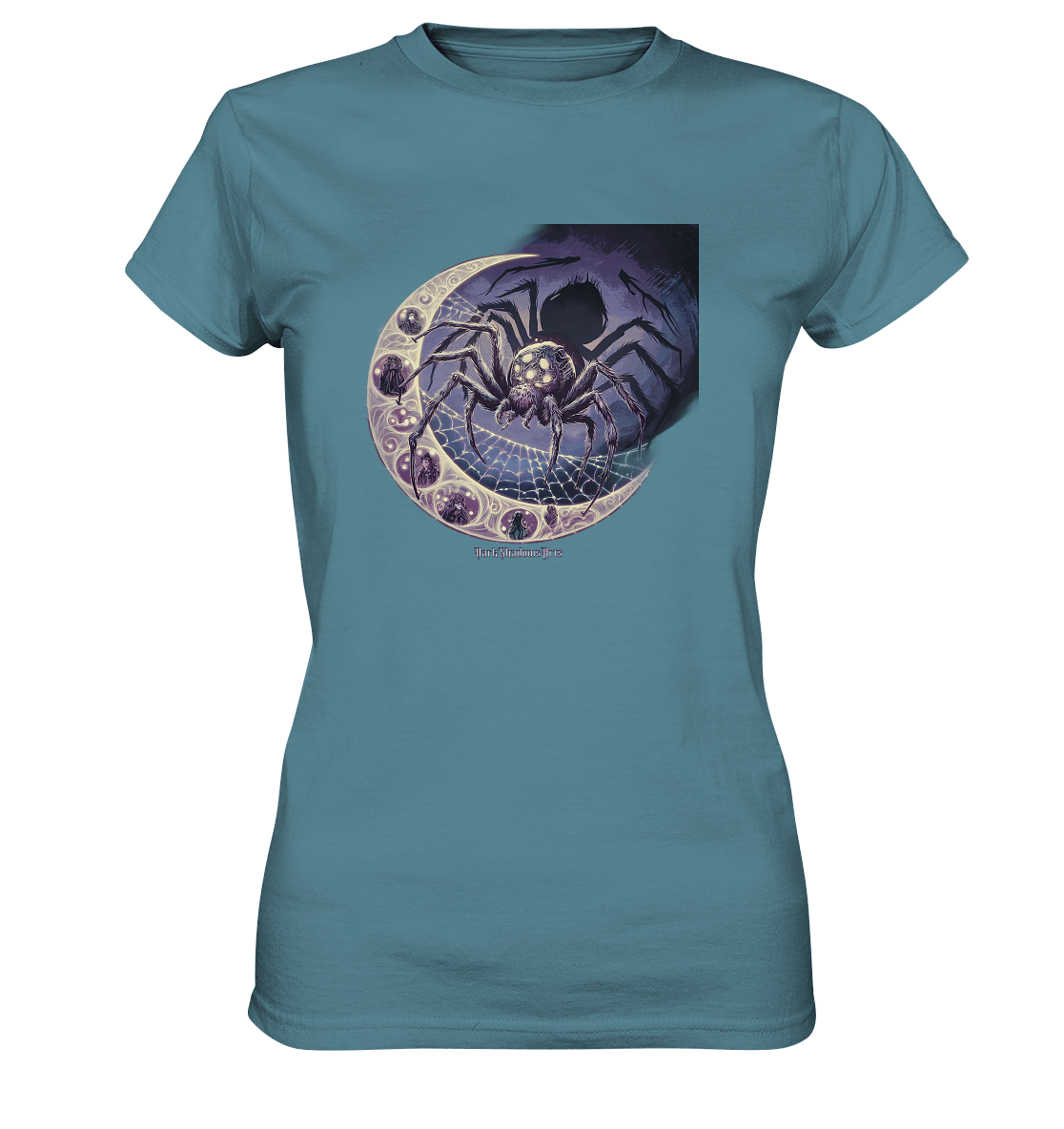 Web of Deception - A Dark and Magical Scene of a Spider - Ladies Premium Shirt | Lady - Shirts | Dark Shadows Arts