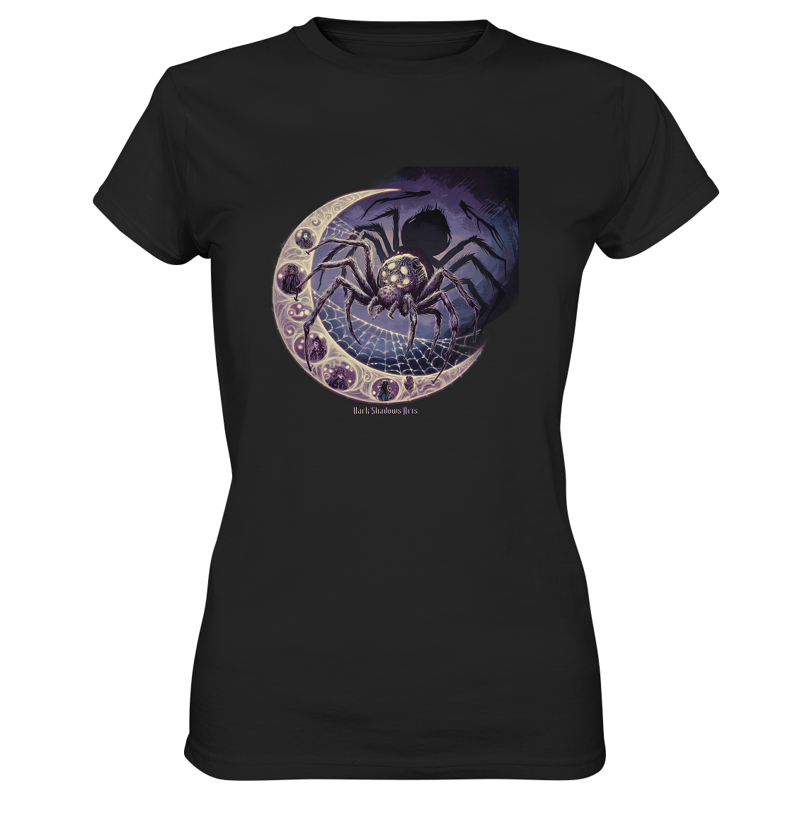 Web of Deception - A Dark and Magical Scene of a Spider - Ladies Premium Shirt | Lady - Shirts | Dark Shadows Arts