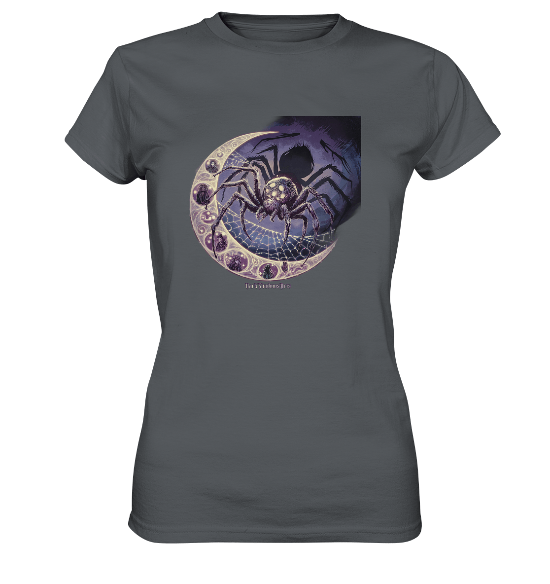 Web of Deception - A Dark and Magical Scene of a Spider - Ladies Premium Shirt | Lady - Shirts | Dark Shadows Arts