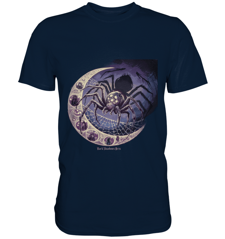 Web of Deception - A Dark and Magical Scene of a Spider - Premium Shirt | Unisex - Shirts | Dark Shadows Arts