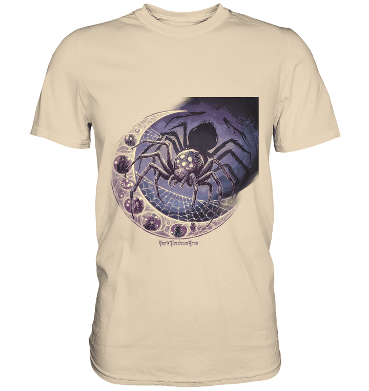 Web of Deception - A Dark and Magical Scene of a Spider - Premium Shirt | Unisex - Shirts | Dark Shadows Arts