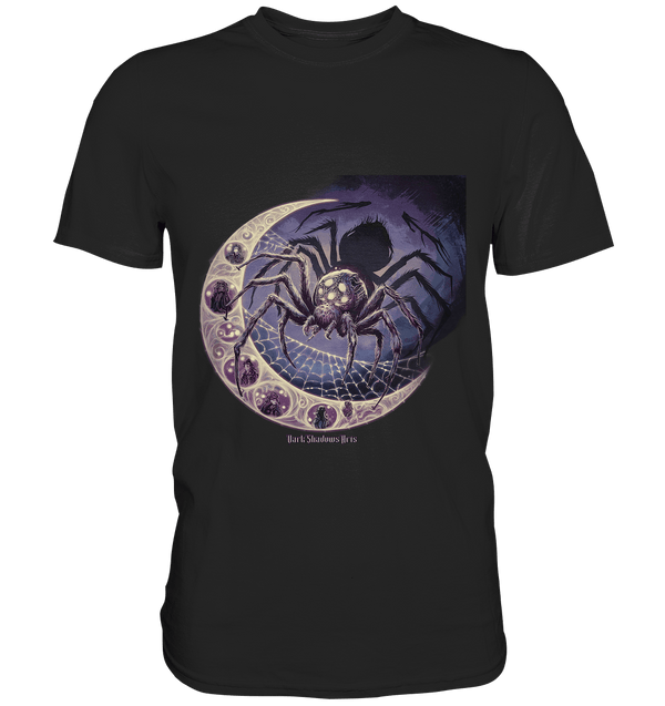 Web of Deception - A Dark and Magical Scene of a Spider - Premium Shirt | Unisex - Shirts | Dark Shadows Arts