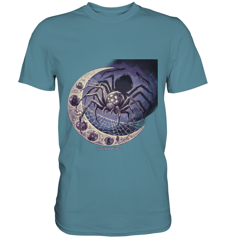 Web of Deception - A Dark and Magical Scene of a Spider - Premium Shirt | Unisex - Shirts | Dark Shadows Arts
