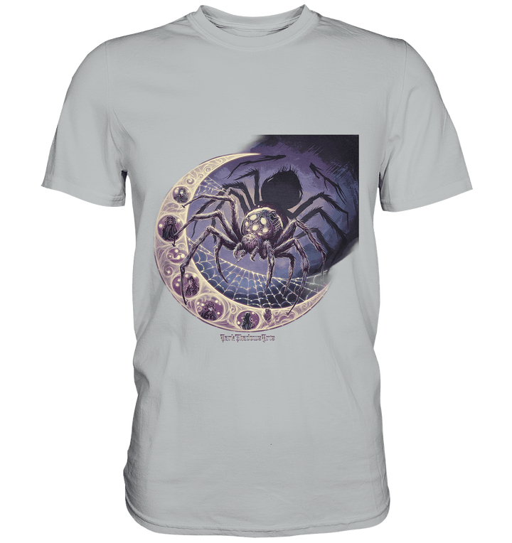 Web of Deception - A Dark and Magical Scene of a Spider - Premium Shirt | Unisex - Shirts | Dark Shadows Arts