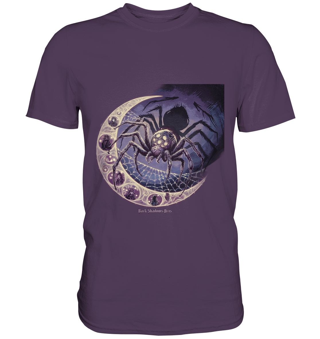 Web of Deception - A Dark and Magical Scene of a Spider - Premium Shirt | Unisex - Shirts | Dark Shadows Arts