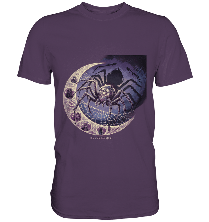Web of Deception - A Dark and Magical Scene of a Spider - Premium Shirt | Unisex - Shirts | Dark Shadows Arts