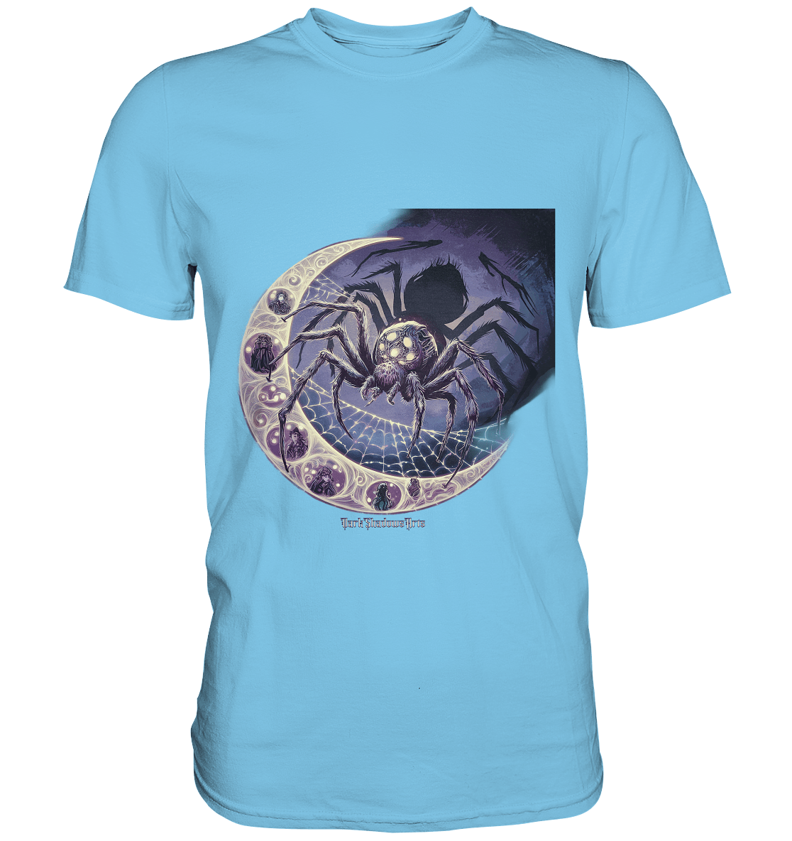 Web of Deception - A Dark and Magical Scene of a Spider - Premium Shirt | Unisex - Shirts | Dark Shadows Arts