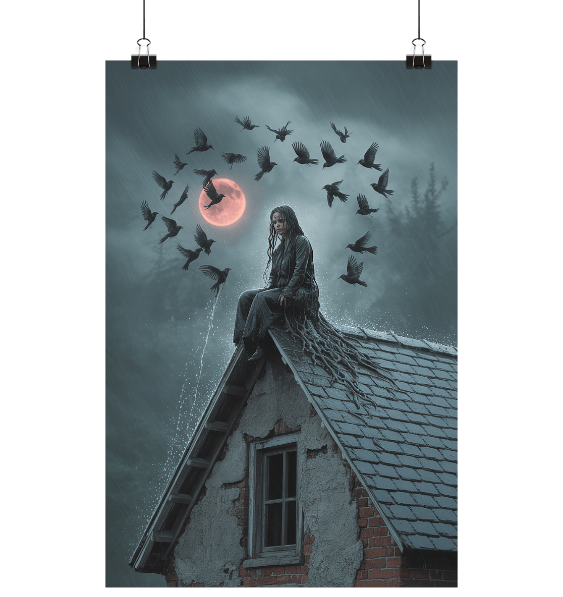 Witch of the monsoon moon - Die düstere Magie unter dem blutroten Regenmond - Poster Din A1 (hoch) | Wall Art | Dark Shadows Arts